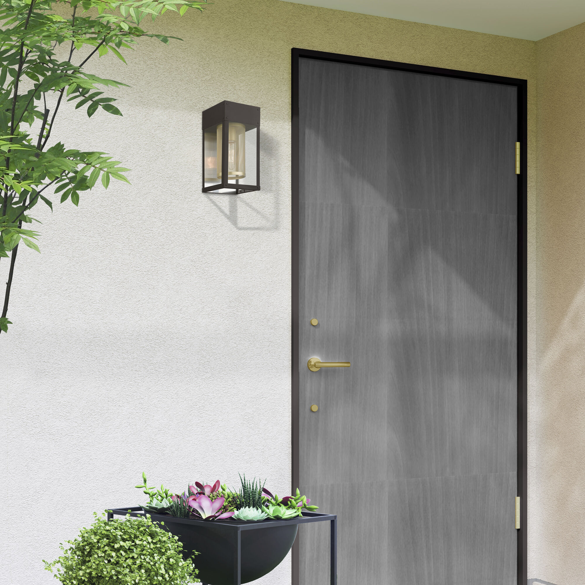 Franklin 1 Light 12 inch Bronze with Soft Gold Candle Outdoor Wall Lantern