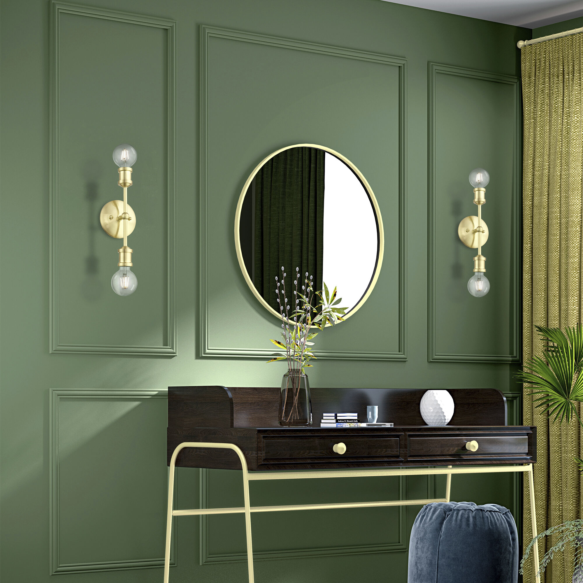 Lansdale 2 Light 5 inch Satin Brass Vanity Sconce Wall Light