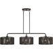 Acordia 3 Light 12 inch English Bronze Extra Large Linear Chandelier Ceiling Light, Extra Large