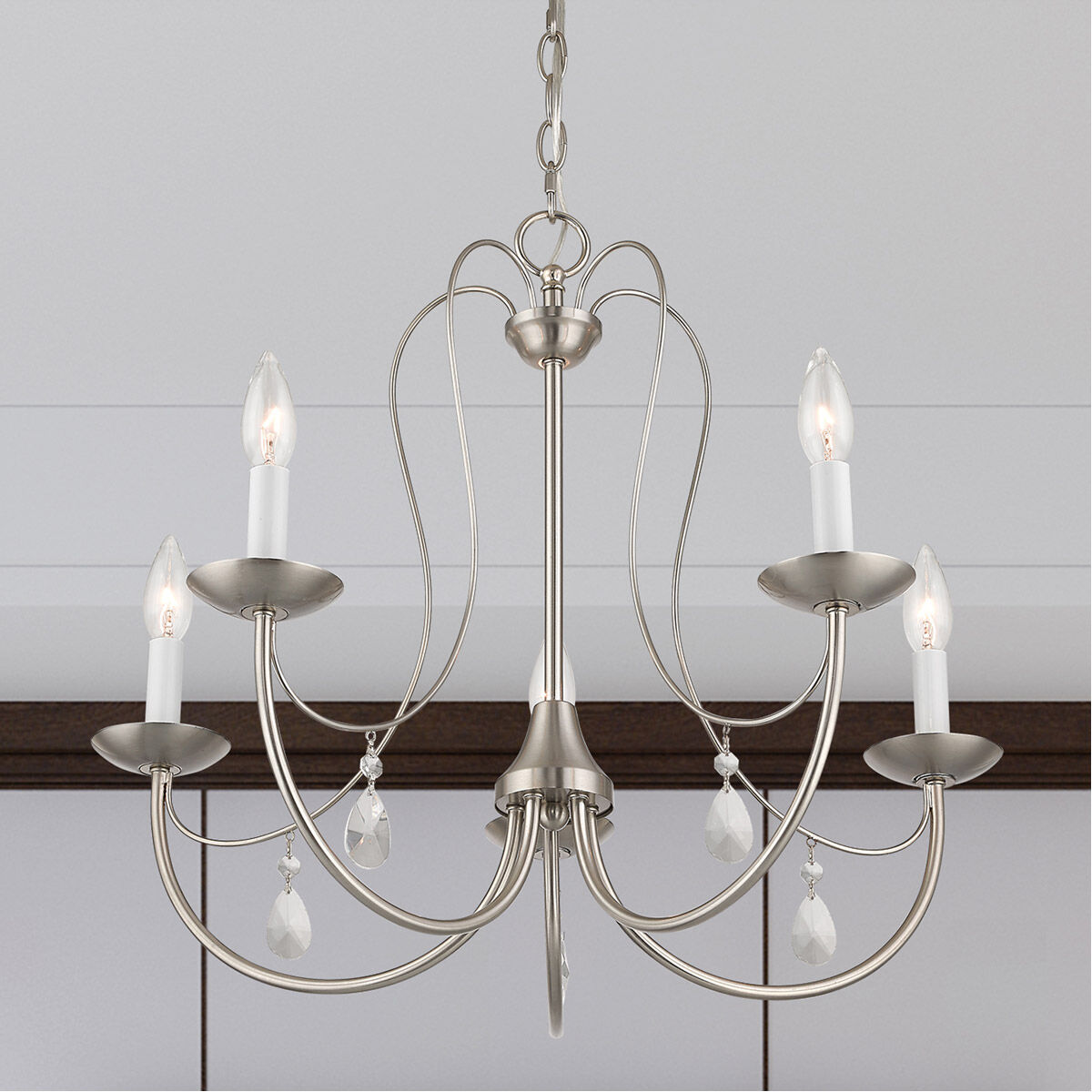 Mirabella 5 Light 24 inch Brushed Nickel Chandelier Ceiling Light
