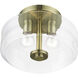 Whitworth 2 Light 12.25 inch Antique Brass Semi-Flush Ceiling Light