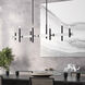 Denmark 8 Light 48 inch Black with Brushed Nickel Accents Linear Chandelier Ceiling Light