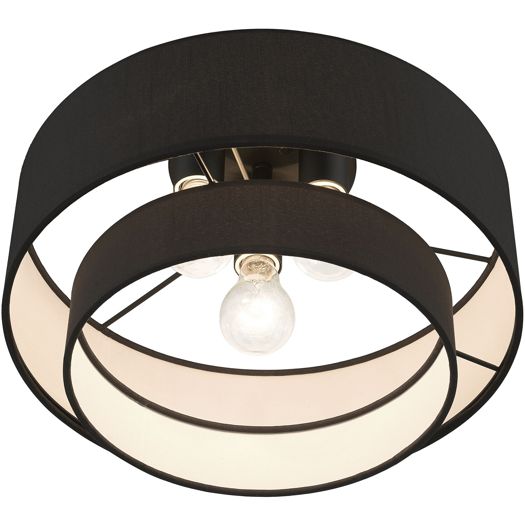Bainbridge 3 Light 15 inch Black Semi Flush Mount Ceiling Light, Large