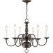 Williamsburgh 6 Light 24 inch Bronze Chandelier Ceiling Light