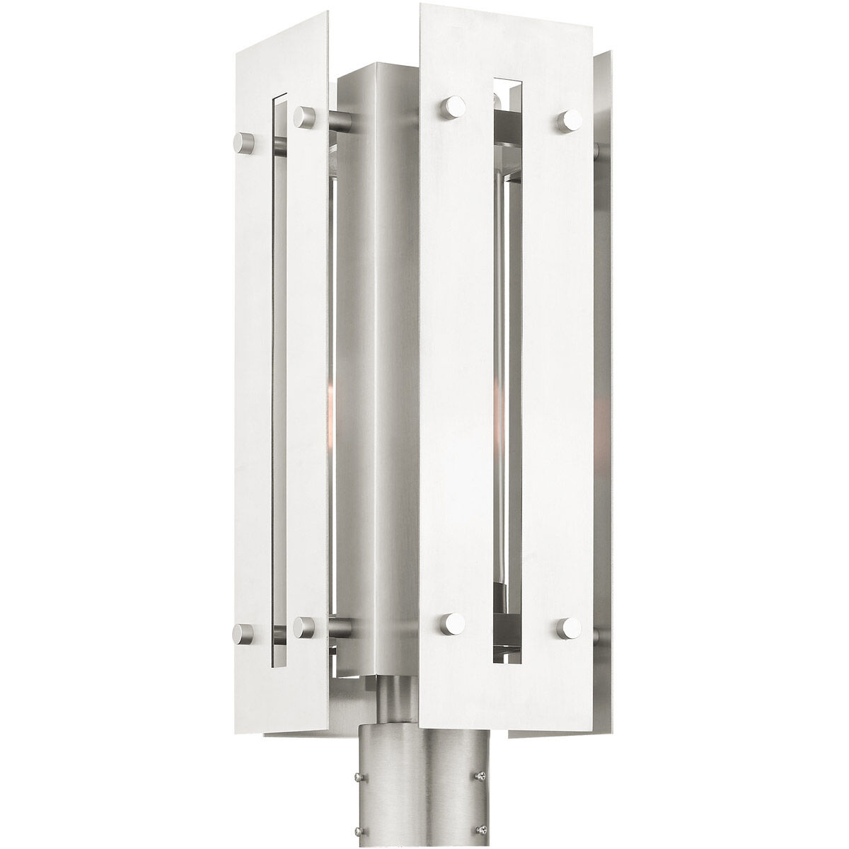 Utrecht 1 Light 20 inch Brushed Nickel Accents Outdoor Post Top Lantern
