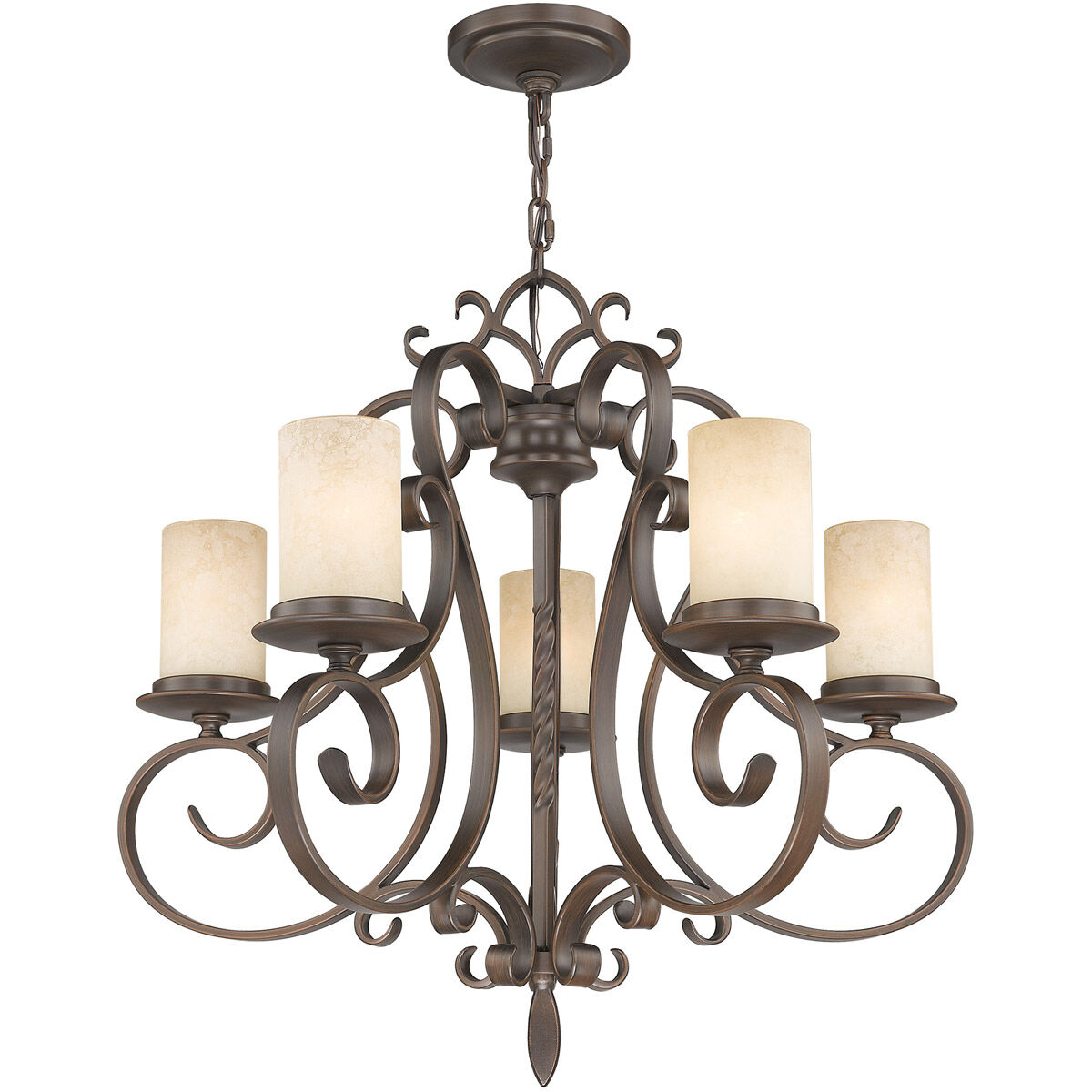 Millburn Manor 5 Light 26 inch Imperial Bronze Chandelier Ceiling Light