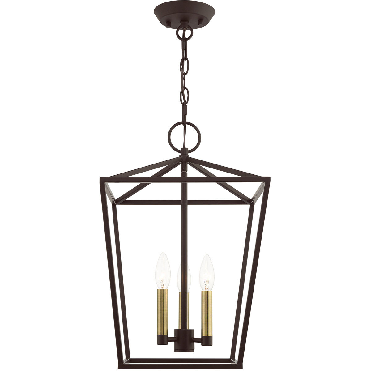 Devone 3 Light 13 inch Bronze Convertible Semi Flush/Lantern Ceiling Light