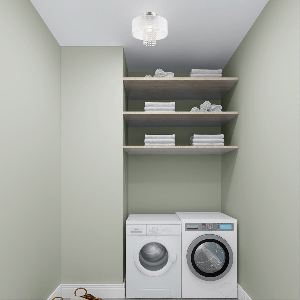 Bella Vista 1 Light 13 inch Brushed Nickel Semi-Flush Mount Ceiling Light