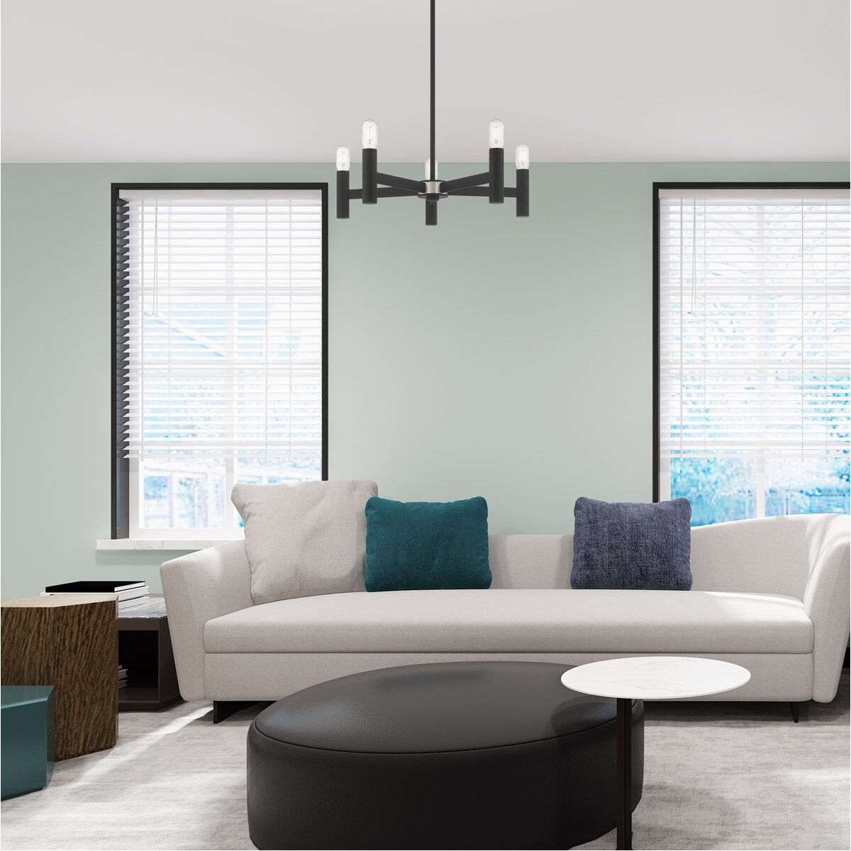 Copenhagen 5 Light 25 inch Black Chandelier Ceiling Light