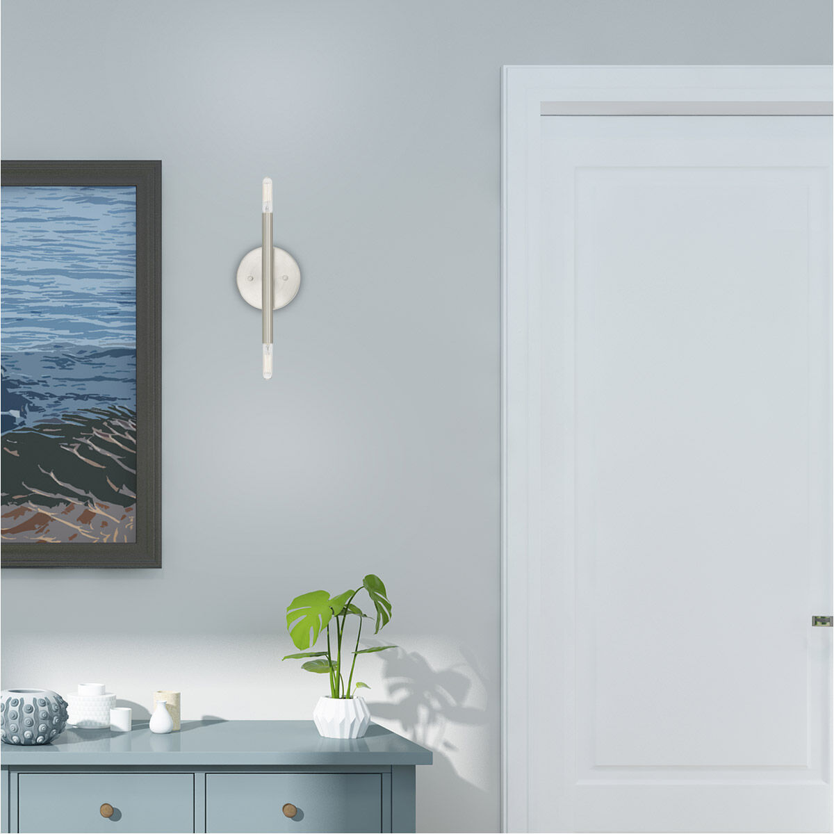 Copenhagen 2 Light 5 inch Brushed Nickel ADA ADA Wall Sconce Wall Light