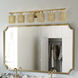 Weavington 6 Light 46 inch Antique Gold Leaf Vanity Wall Sconce Wall Light