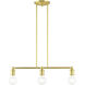Lansdale 3 Light 24 inch Satin Brass Linear Chandelier Ceiling Light