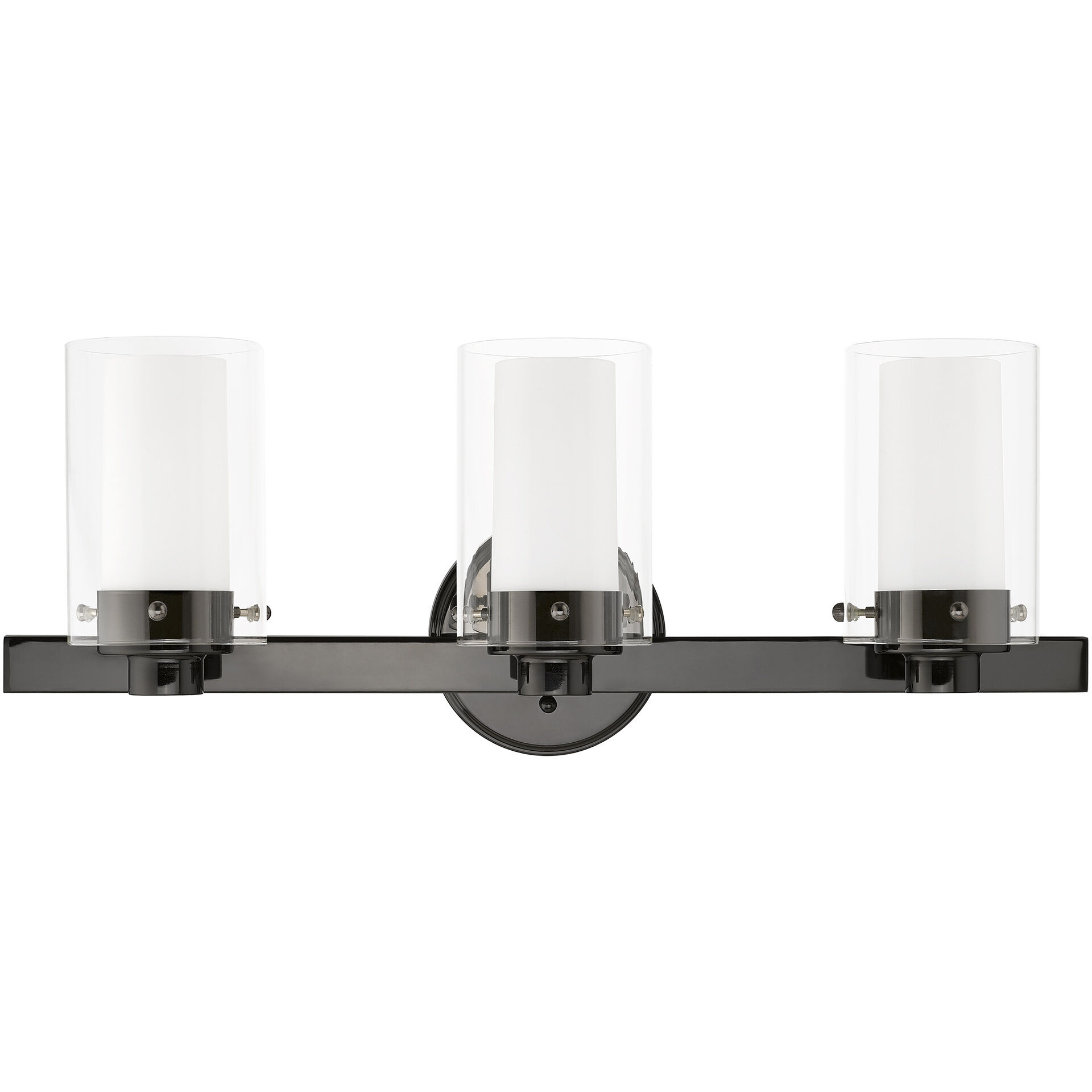Manhattan 3 Light 23 inch Polished Black Chrome Vanity Sconce Wall Light