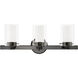 Manhattan 3 Light 23 inch Polished Black Chrome Vanity Sconce Wall Light