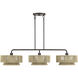 Florell 3 Light 47 inch English Bronze Linear Chandelier Ceiling Light, Extra Large