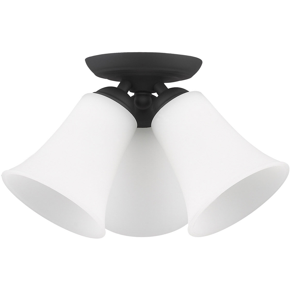Ridgedale 3 Light 13 inch Black Semi-Flush Mount Ceiling Light