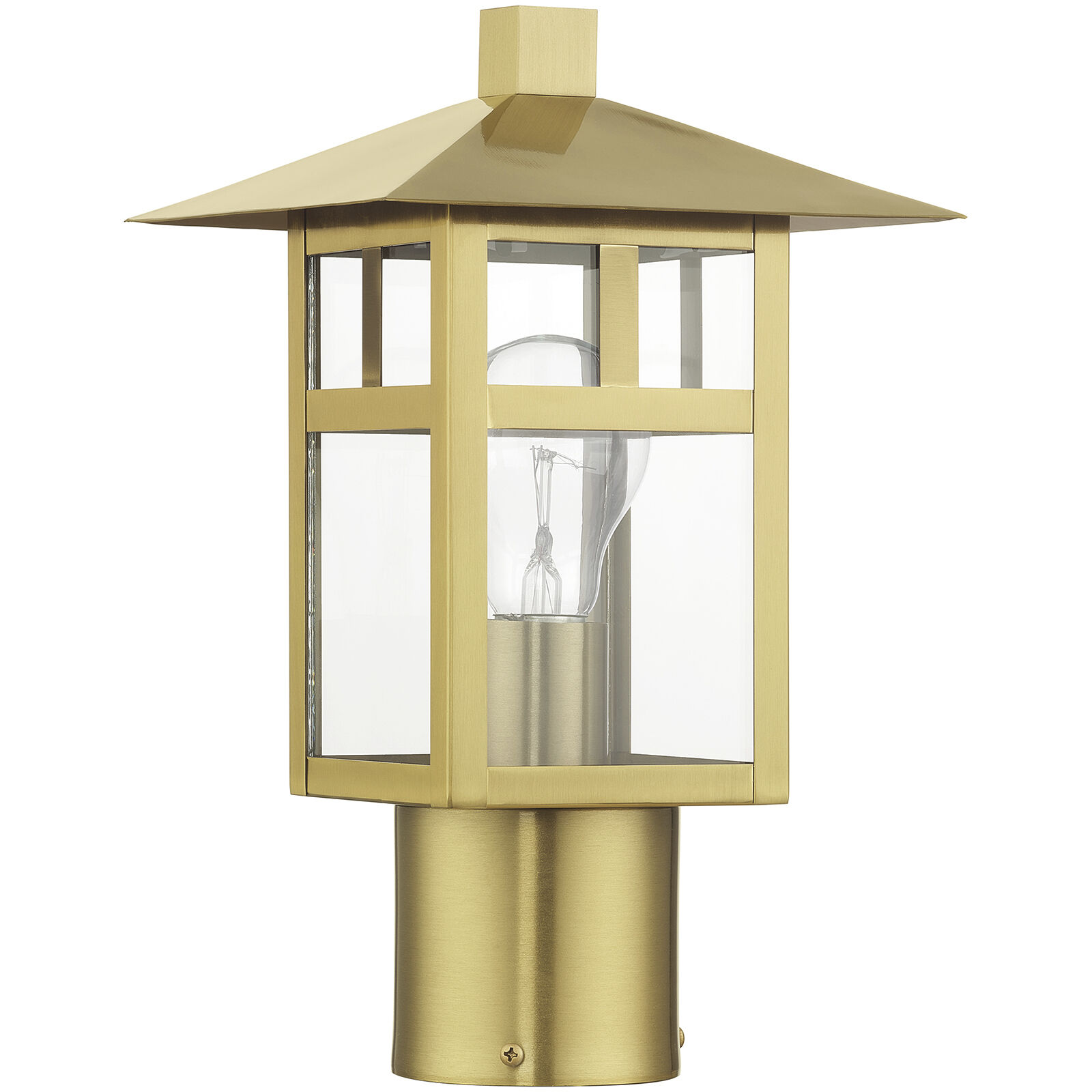 Crestlake 1 Light 11.75 inch Satin Gold Outdoor Post Top Lantern