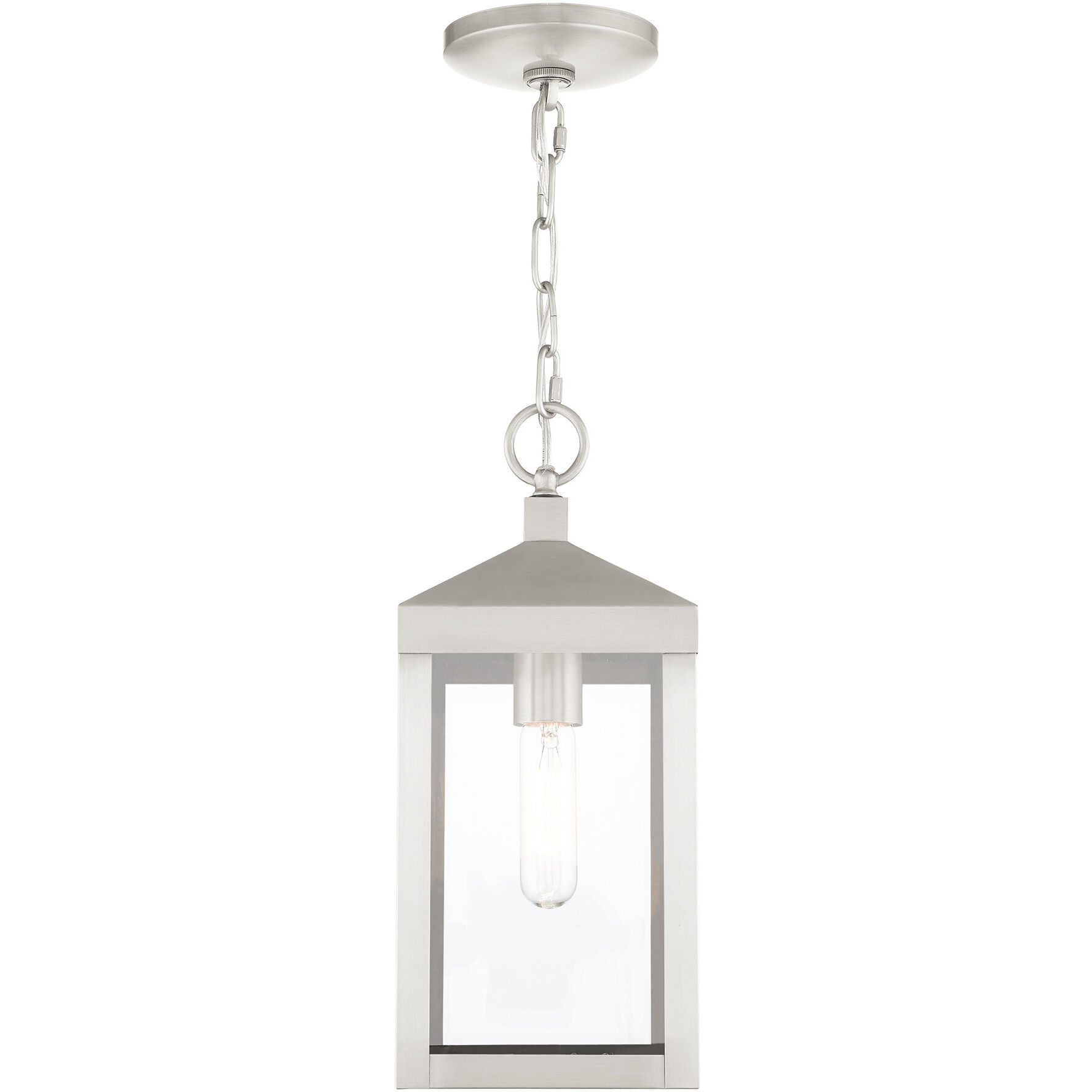 Nyack 1 Light 6 inch Brushed Nickel Outdoor Pendant Lantern