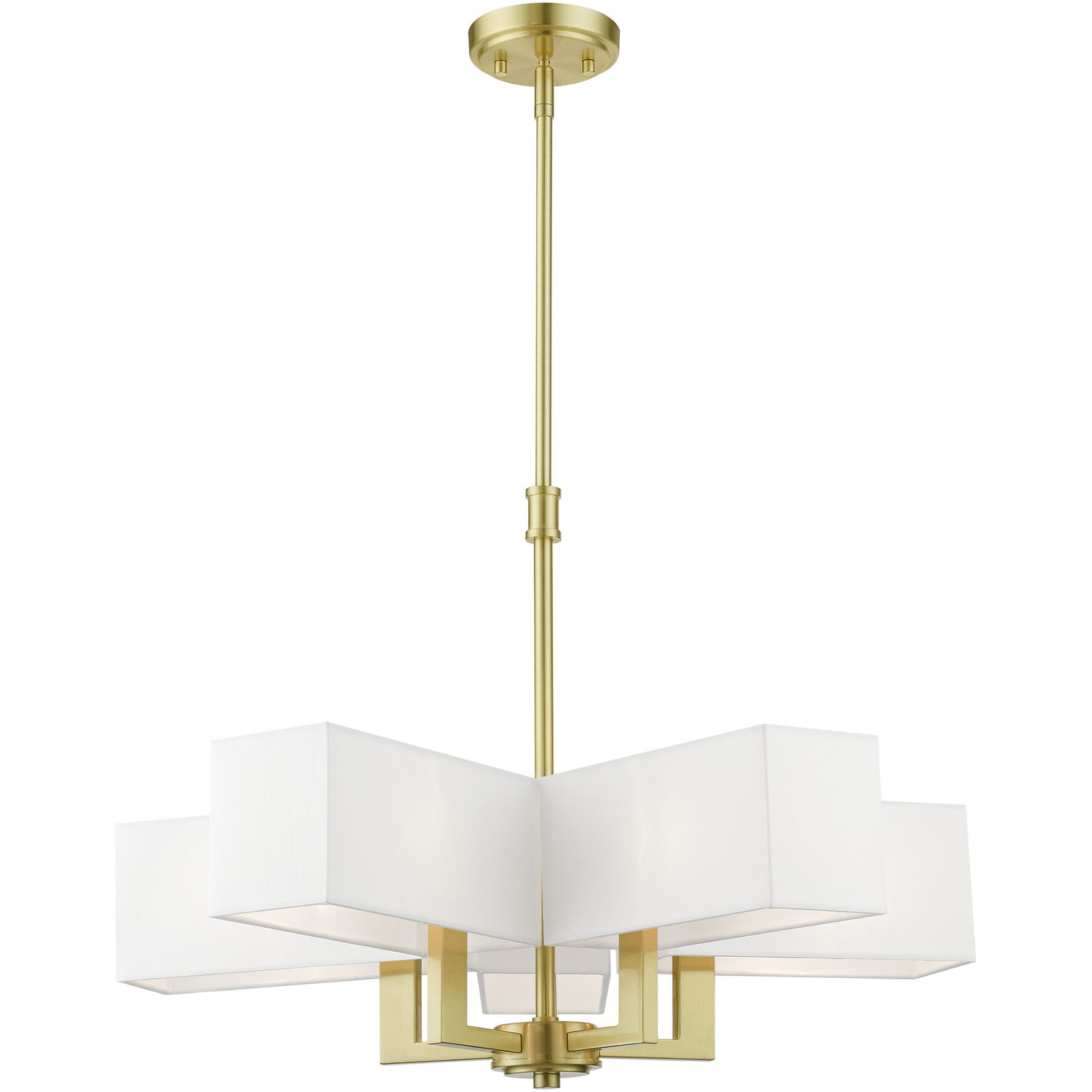 Rubix 5 Light 26 inch Satin Brass Chandelier Ceiling Light in Black