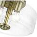 Whitworth 3 Light 14.5 inch Antique Brass Semi-Flush Ceiling Light