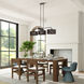 Acordia 3 Light 12 inch English Bronze Extra Large Linear Chandelier Ceiling Light, Extra Large