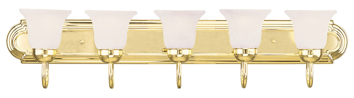 Riviera 5 Light 36 inch Polished Brass Bath Vanity Wall Light