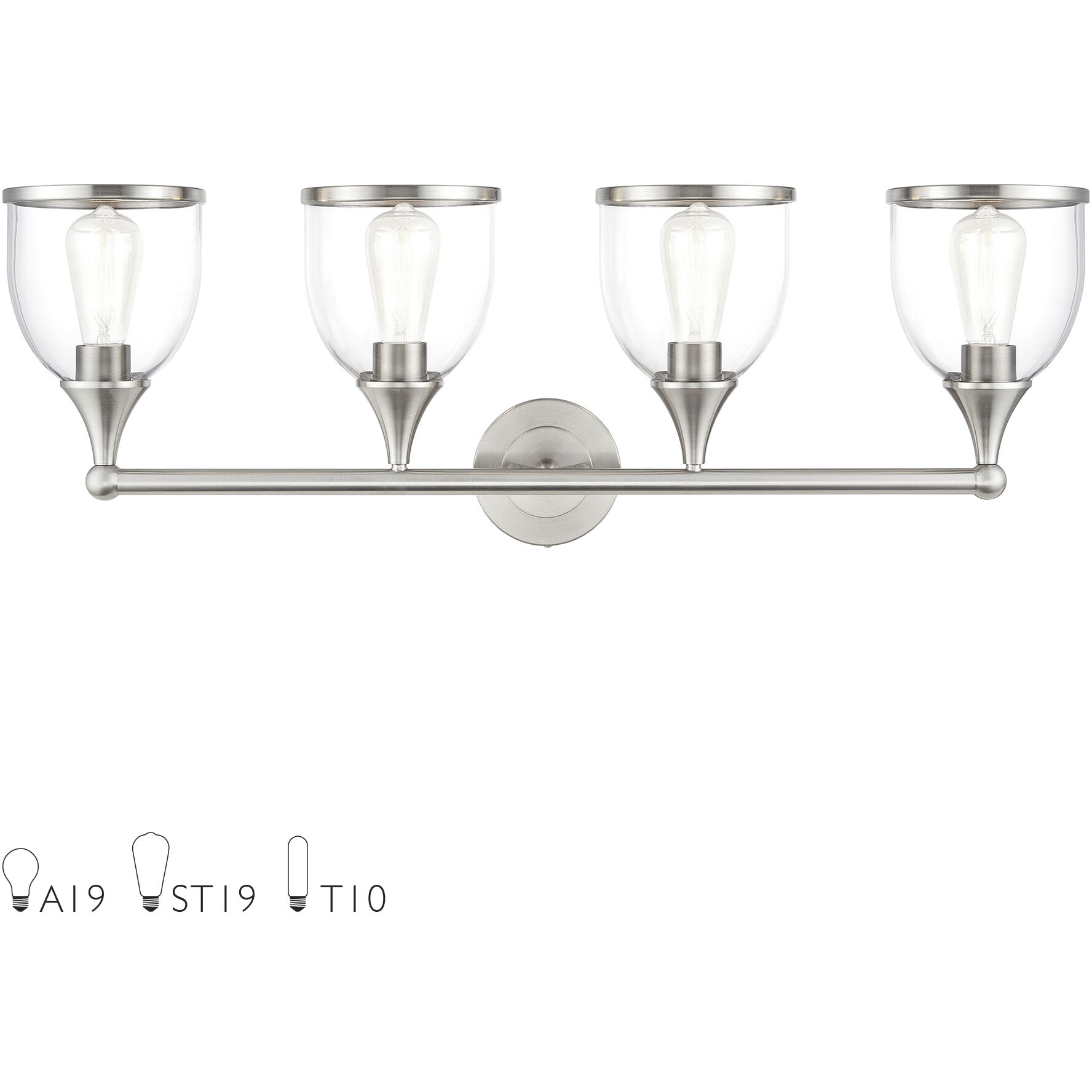 Ashridge 4 Light 35.75 inch Brushed Nickel Vanity Wall Sconce Wall Light