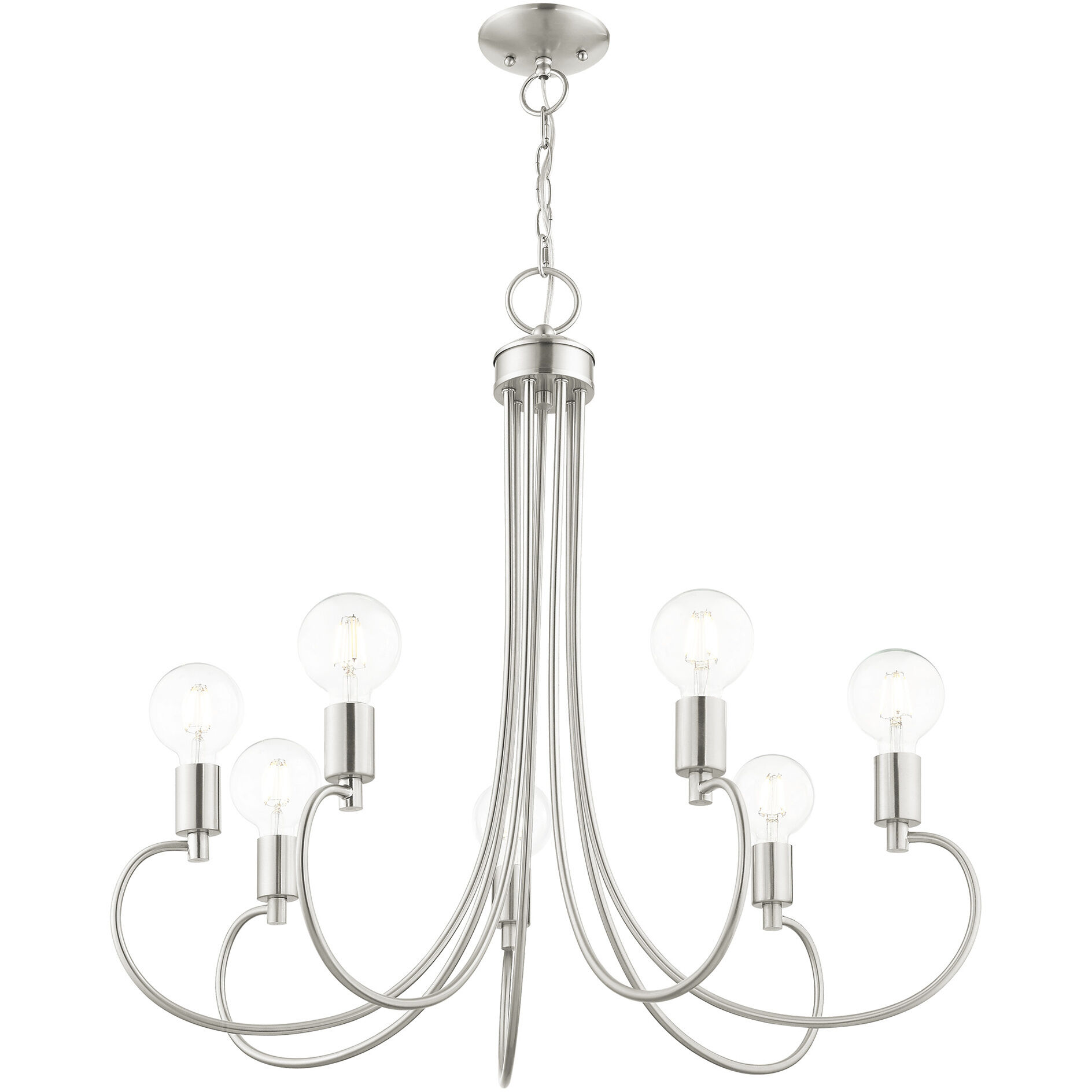 Bari 7 Light 30 inch Brushed Nickel Chandelier Ceiling Light