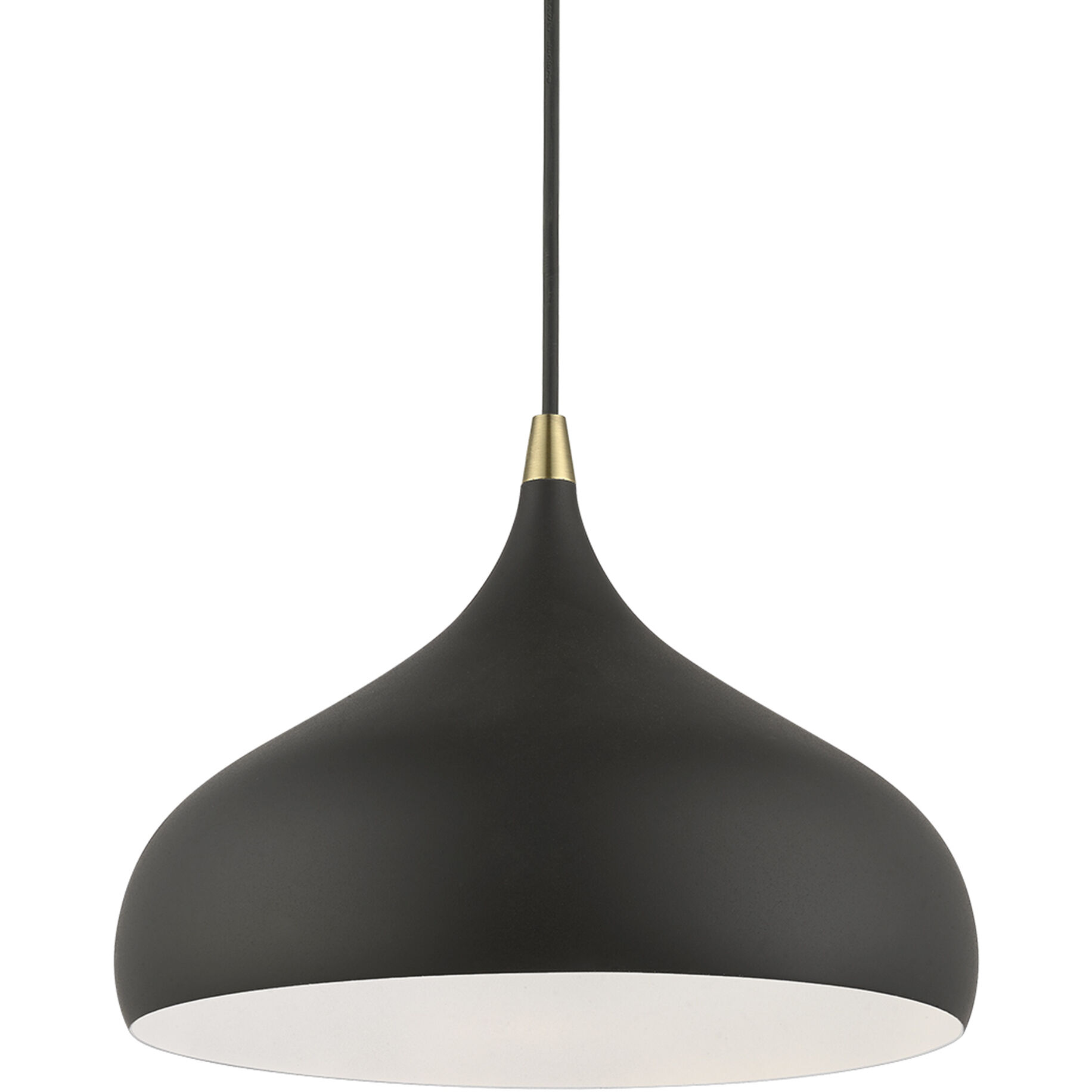 Amador 1 Light 12 inch Textured Black with Antique Brass Accents Pendant Ceiling Light