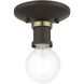Lansdale 1 Light 5 inch Bronze with Antique Brass Accents Single Flush Mount Ceiling Light, Single