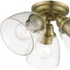 Montgomery 3 Light 14 inch Antique Brass Semi-Flush Ceiling Light