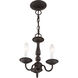 Williamsburgh 3 Light 11 inch Bronze Convertible Mini Chandelier/Ceiling Mount Ceiling Light