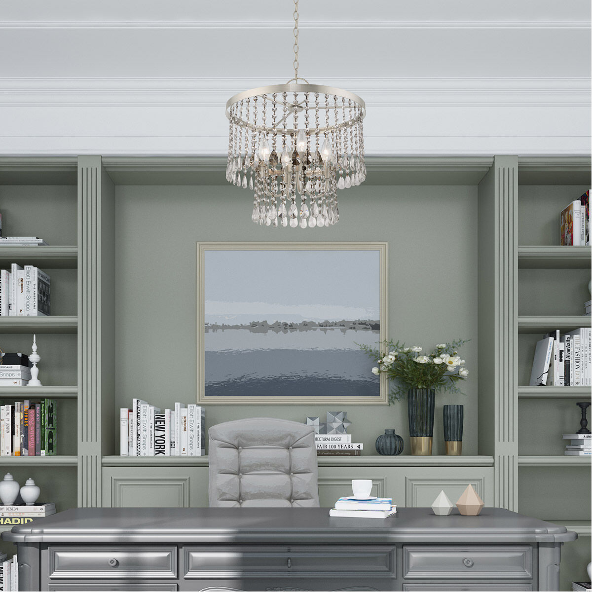 Neptune 4 Light 24 inch Brushed Nickel Bath Vanity Wall Light