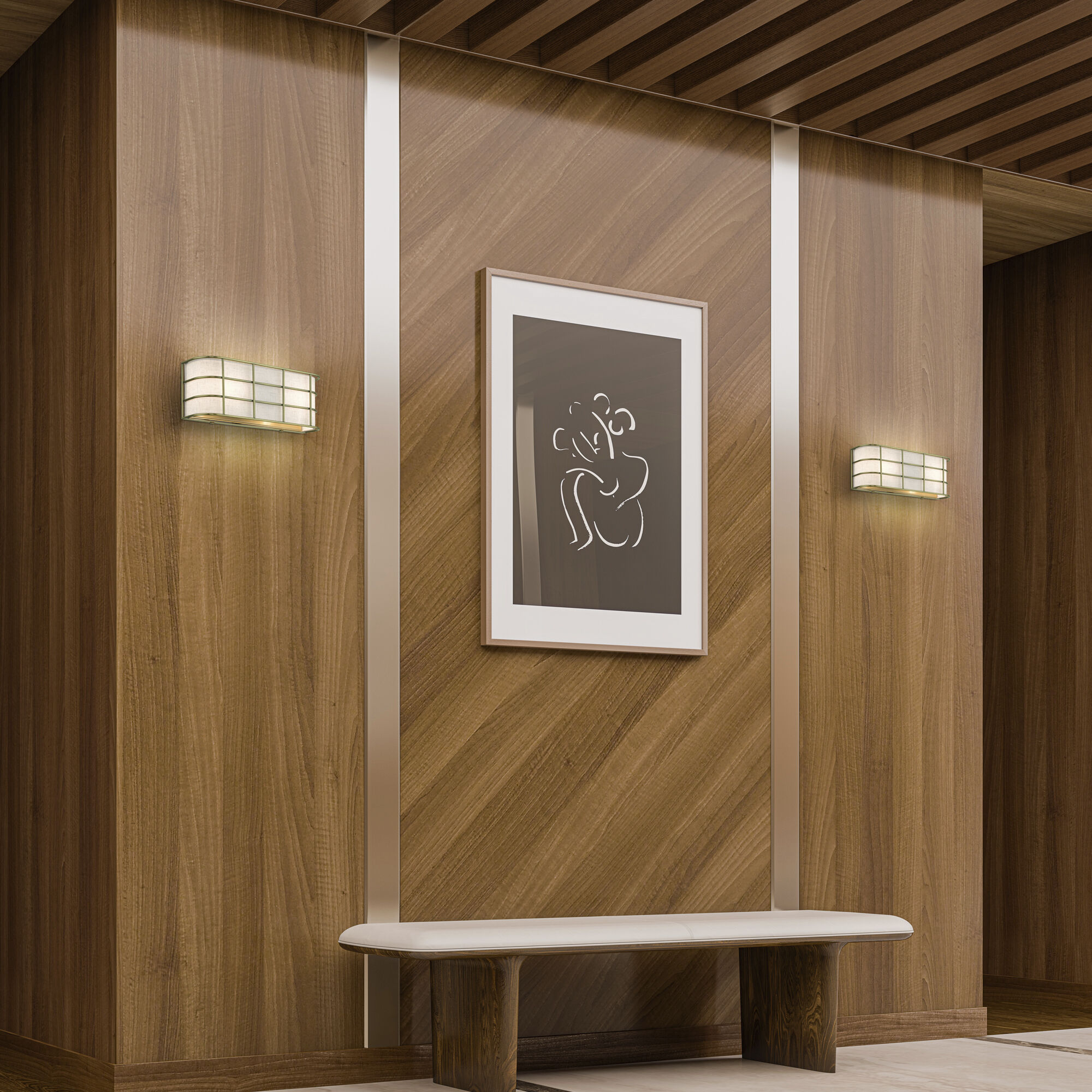 Blanchard 2 Light 14 inch Antique Brass ADA Wall Sconce Wall Light