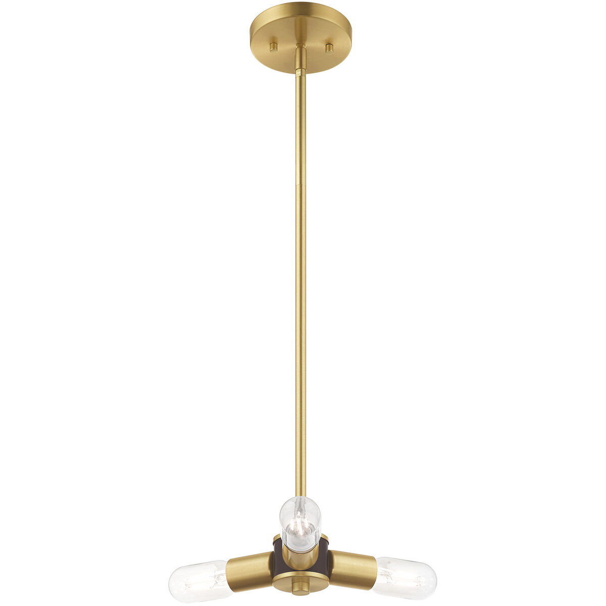 Copenhagen 3 Light 13 inch Satin Brass Mini Chandelier Ceiling Light