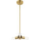 Copenhagen 3 Light 13 inch Satin Brass Mini Chandelier Ceiling Light