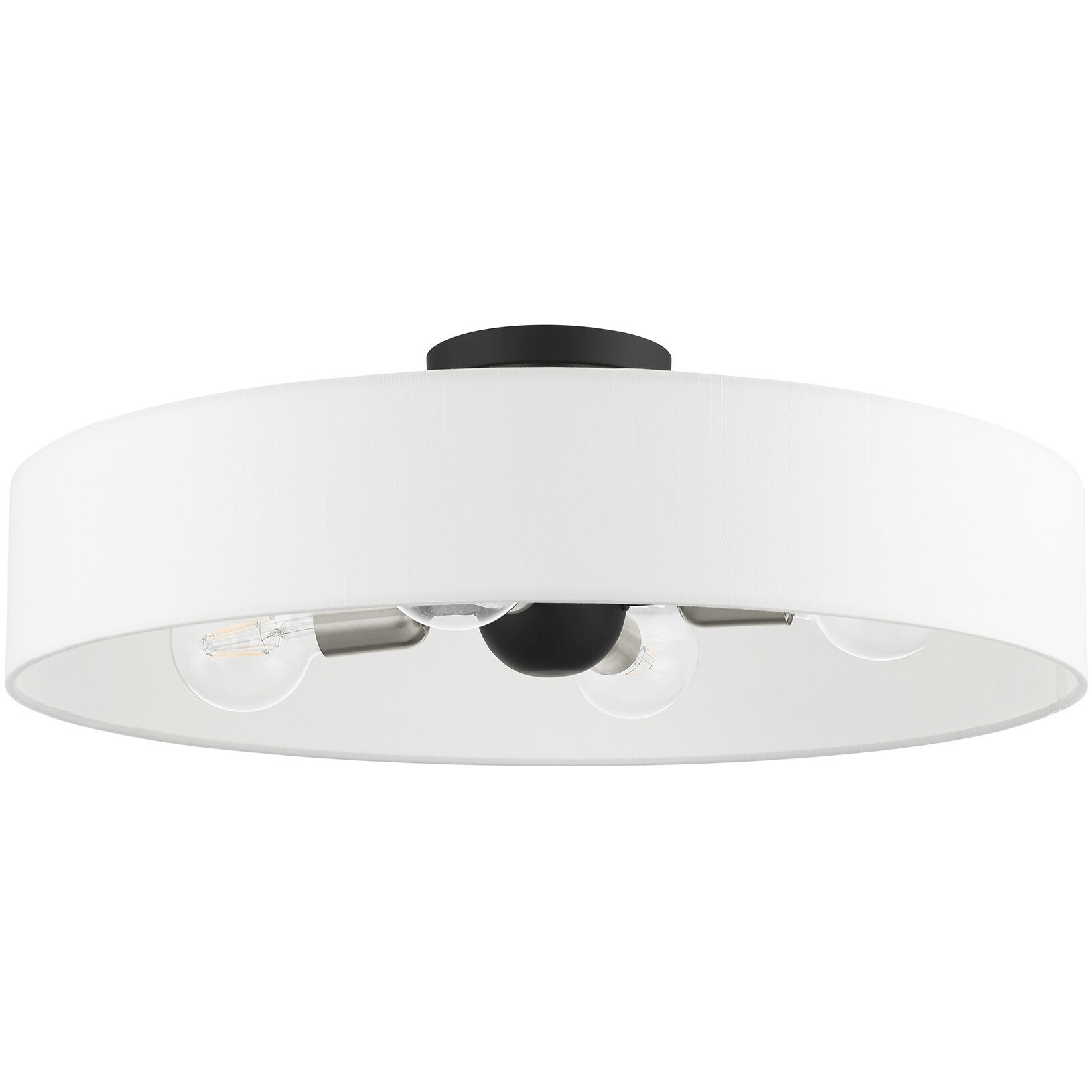 Venlo 4 Light 22 inch Black with Brushed Nickel Accents Semi Flush Ceiling Light