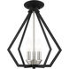 Prism 3 Light 14 inch Black with Brushed Nickel Cluster Convertible Semi Flush/Pendant Ceiling Light