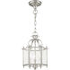 Livingston 3 Light 10 inch Brushed Nickel Convertible Mini Pendant/Ceiling Mount Ceiling Light