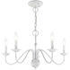 Windsor 5 Light 24 inch Antique White Chandelier Ceiling Light