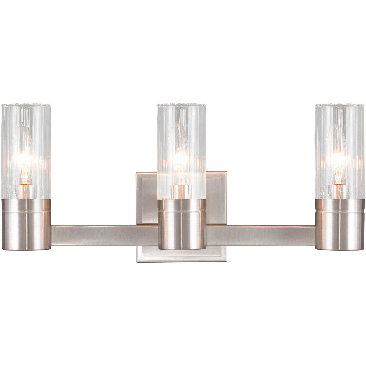 Midtown 3 Light 18 inch Brushed Nickel Bath Vanity Wall Light
