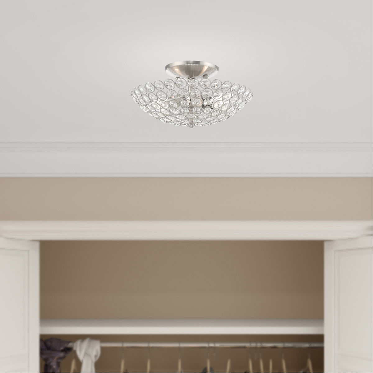 Cassandra 2 Light 11 inch Brushed Nickel Pendant Ceiling Light