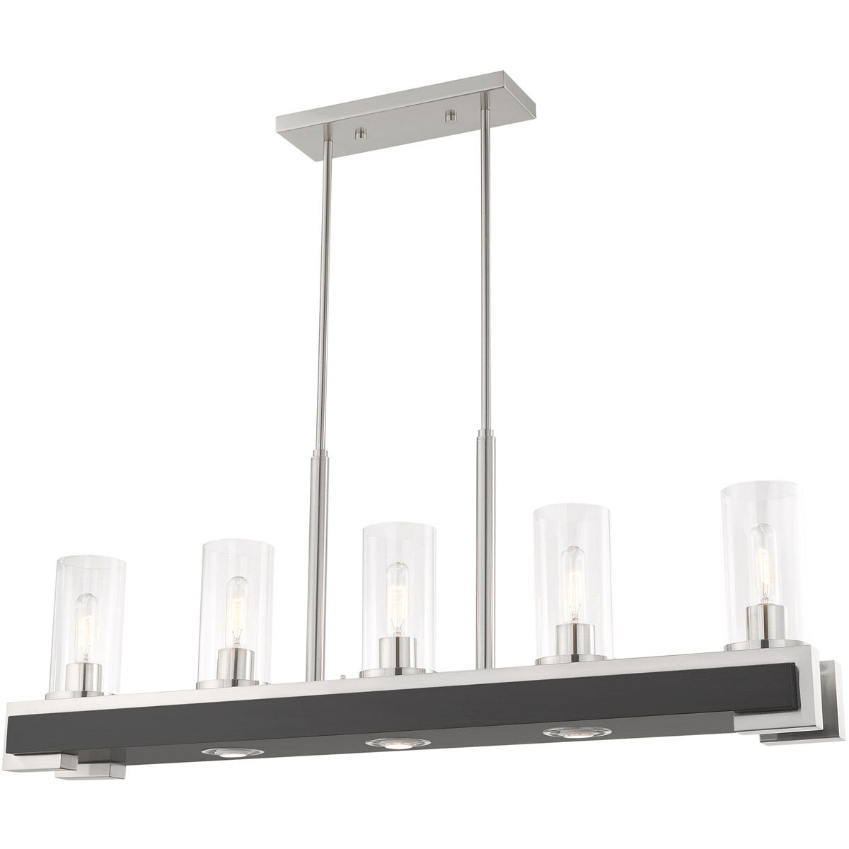 Buttonwood 8 Light 44 inch Brushed Nickel Linear Chandelier Ceiling Light