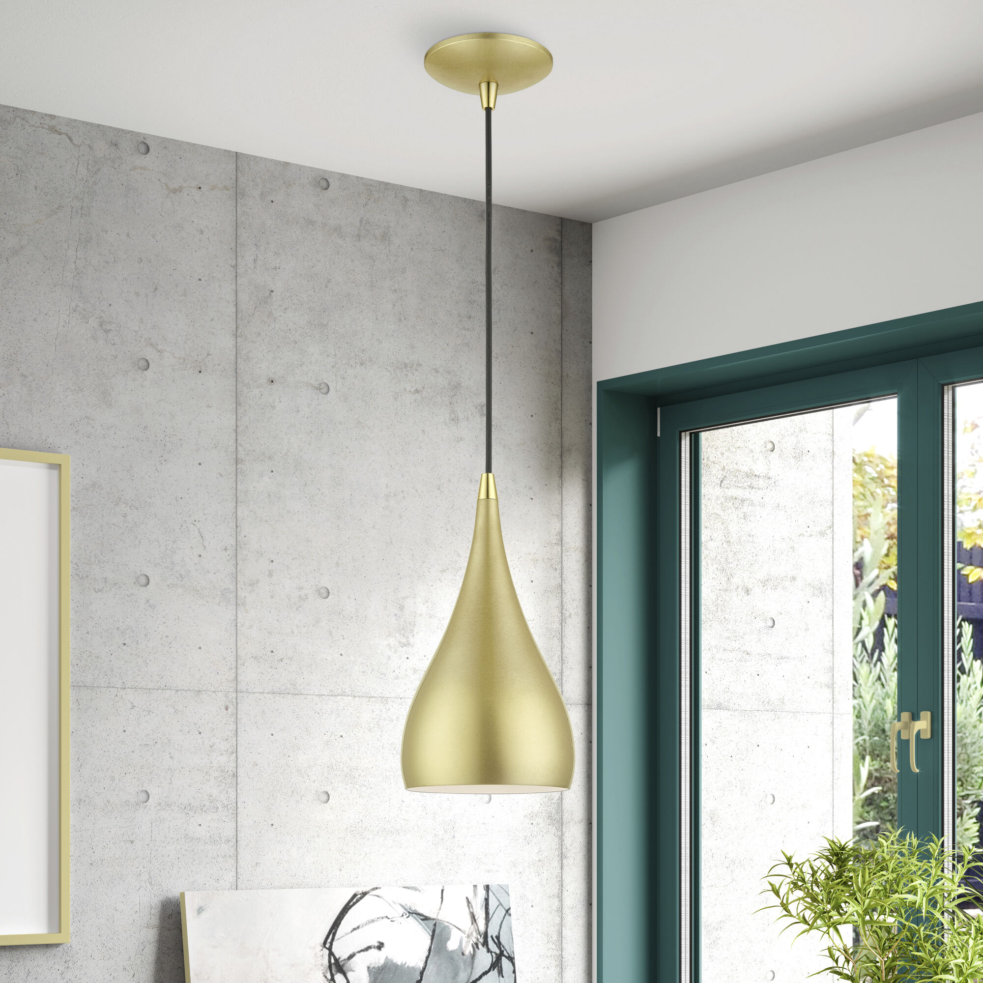 Amador 1 Light 6.25 inch Soft Gold with Polished Brass Accents Mini Pendant Ceiling Light