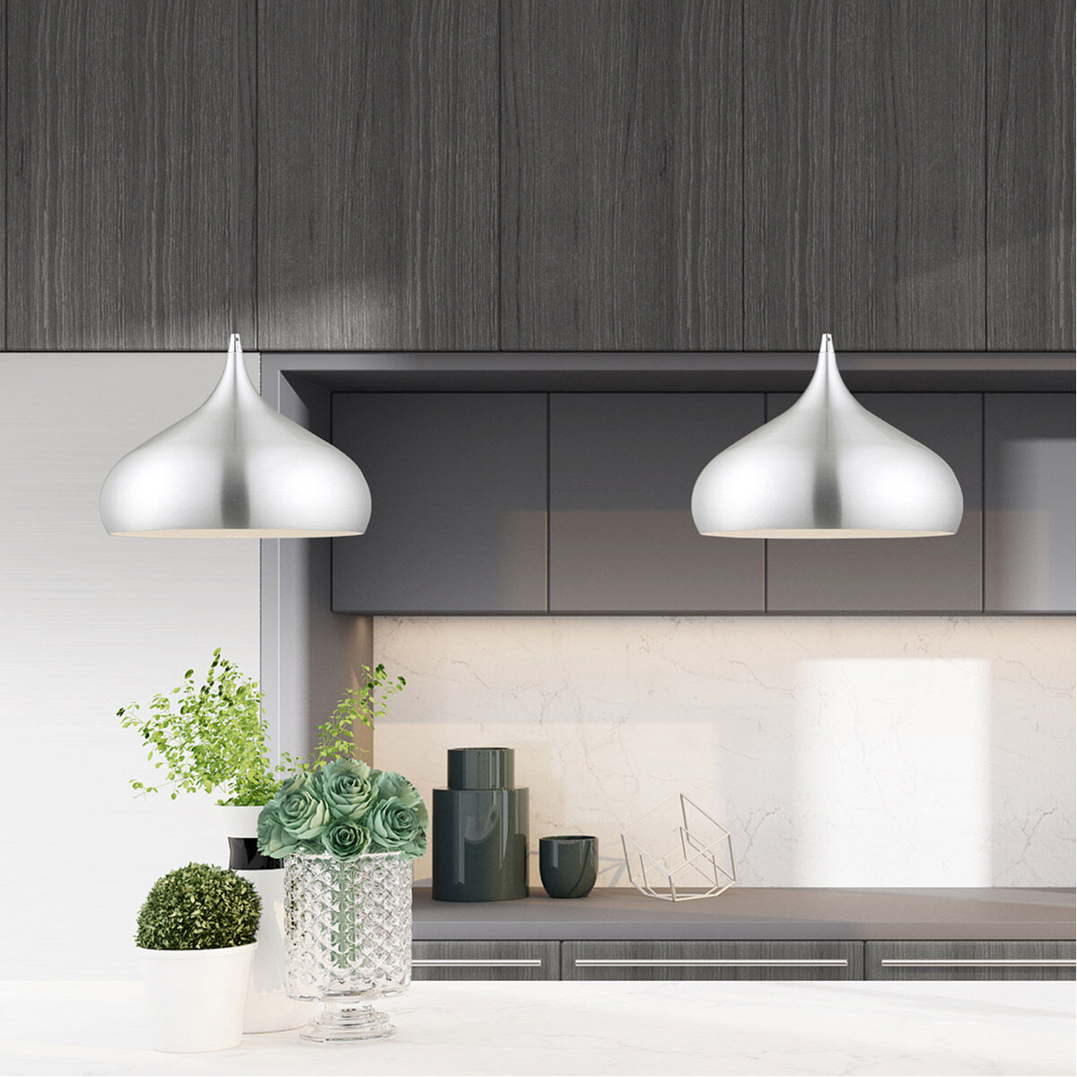 Allison 1 Light 14 inch Brushed Aluminum Mini Pendant Ceiling Light