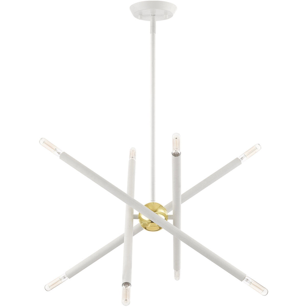 Soho 8 Light 20 inch White with Polished Brass Accents Chandelier Ceiling Light