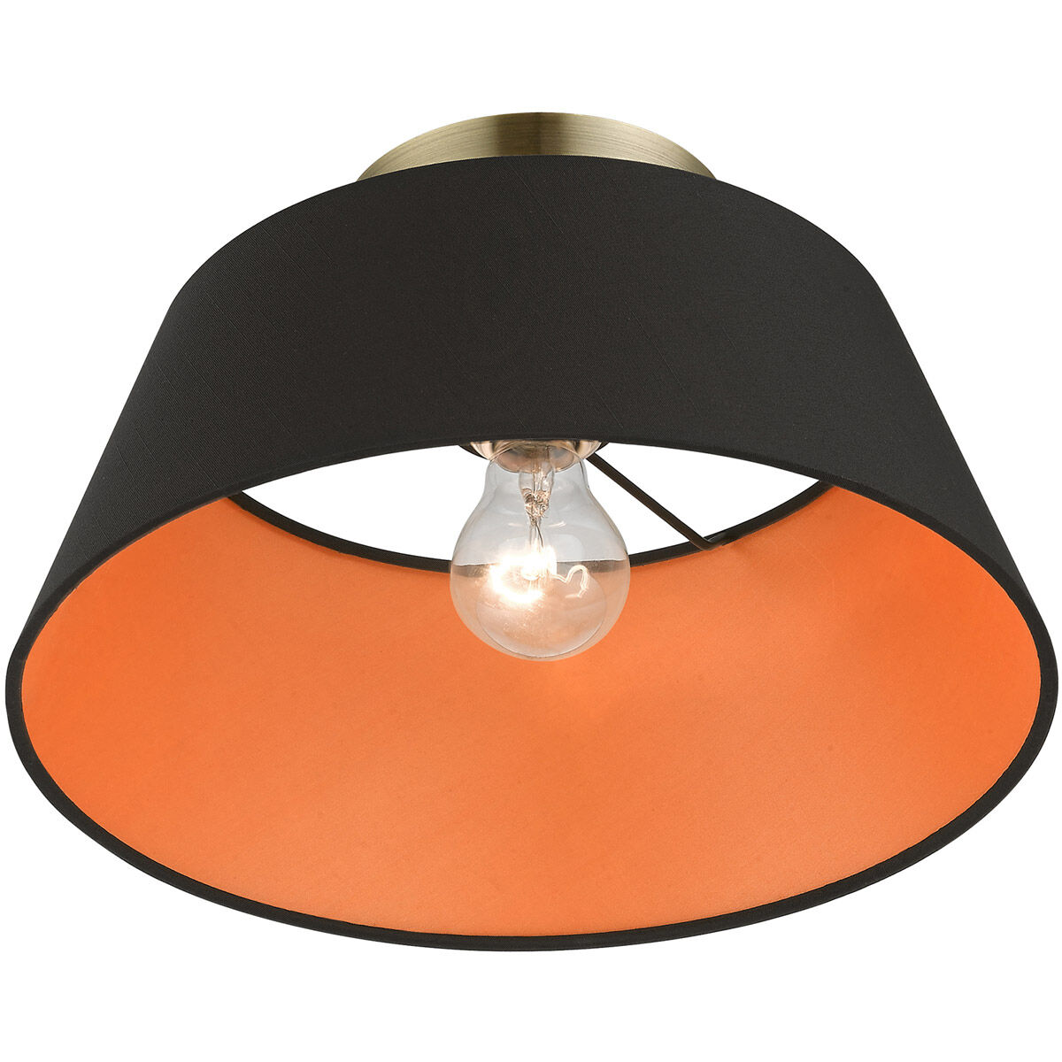 Palma 1 Light 13 inch Antique Brass Semi-Flush Mount Ceiling Light