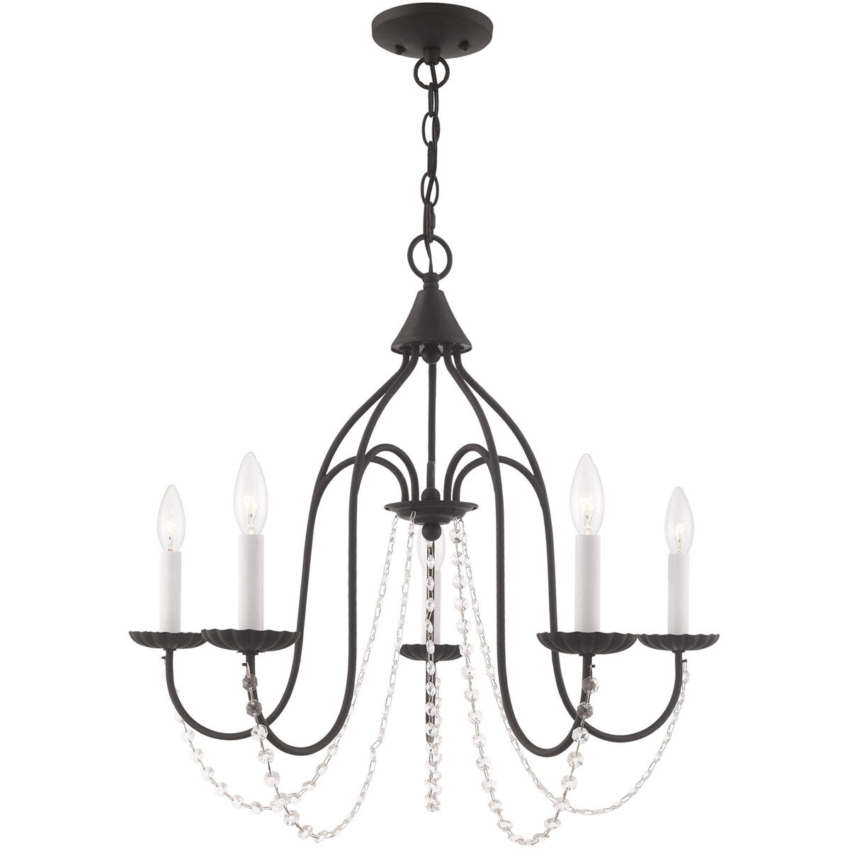 Alessia 5 Light 24 inch Black Chandelier Ceiling Light