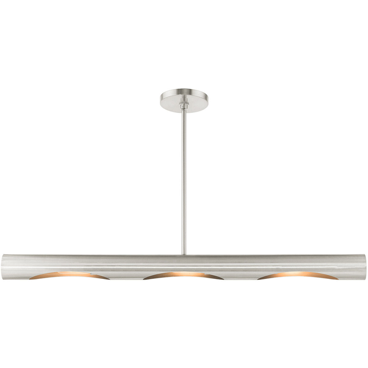 Novato 3 Light 42 inch Brushed Nickel Linear Chandelier Ceiling Light