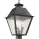 Mansfield 3 Light 20 inch Charcoal Outdoor Post Top Lantern 